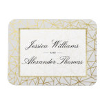 Classy Gold & White Wedding Magnet