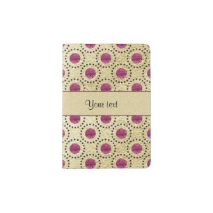 Classy Gold With Pink Glitter Dots Passport Holder