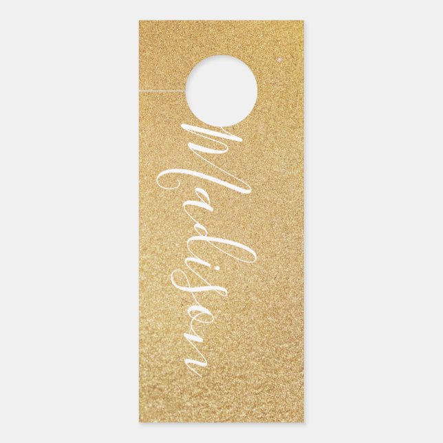 Classy Golden Custom Name Door Hanger (Front)
