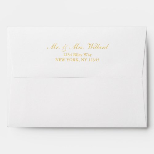 Classy Golden Custom Script White Envelope
