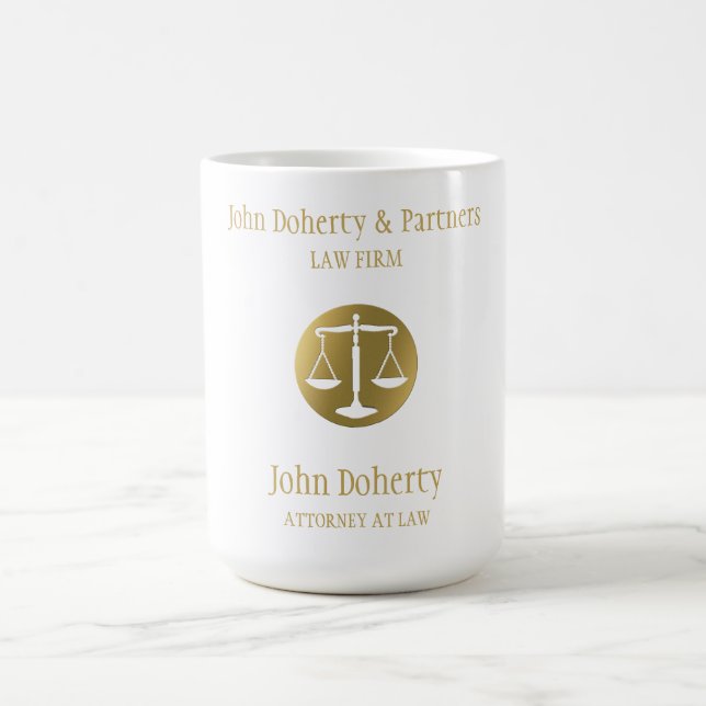 Classy Golden Scales of Justice | Law Office Coffee Mug (Center)