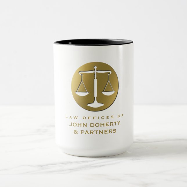 Classy Golden Scales of Justice | Law Office Mug (Center)