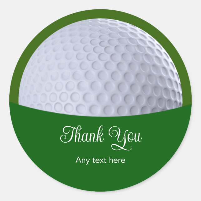 Classy Golf Ball Theme Thank You Stickers (Front)
