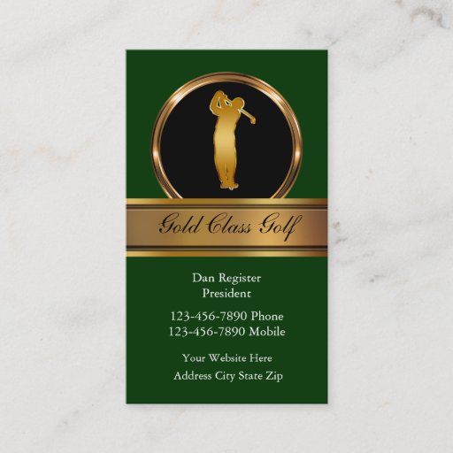 Customizable Classy Golf Business Cards