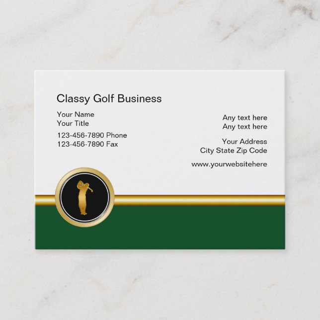 Classy Golf Business Cards (Front)
