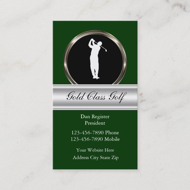 Classy Golf Business Cards (Front)