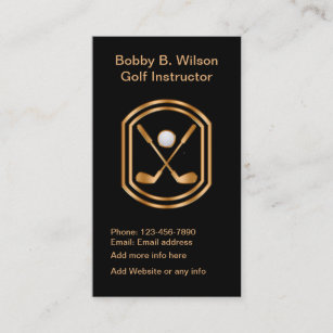Classy Golf Instructor Business Card