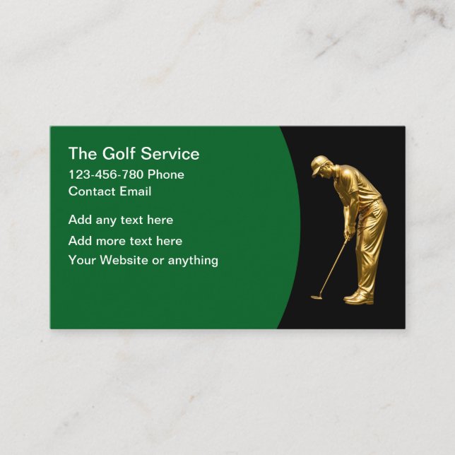 Classy Golf Theme Business Cards (Front)