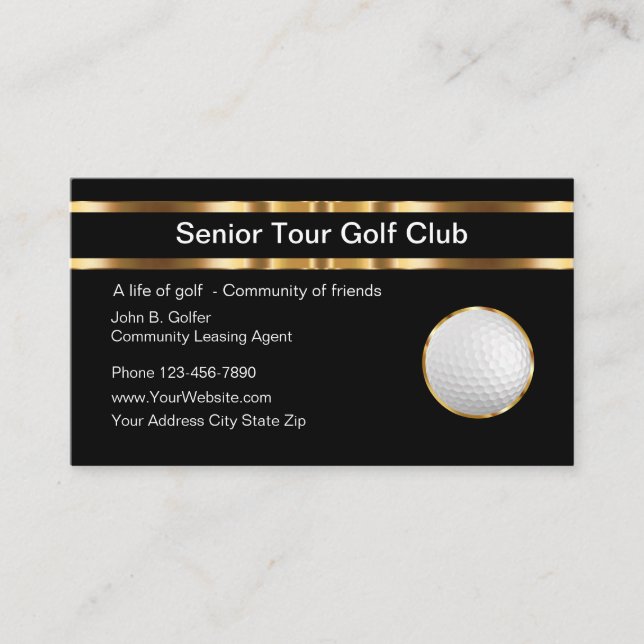 Classy Golf Theme Business Cards (Front)