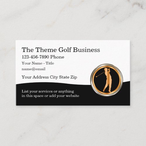 Classy Golf Theme Business Cards Design