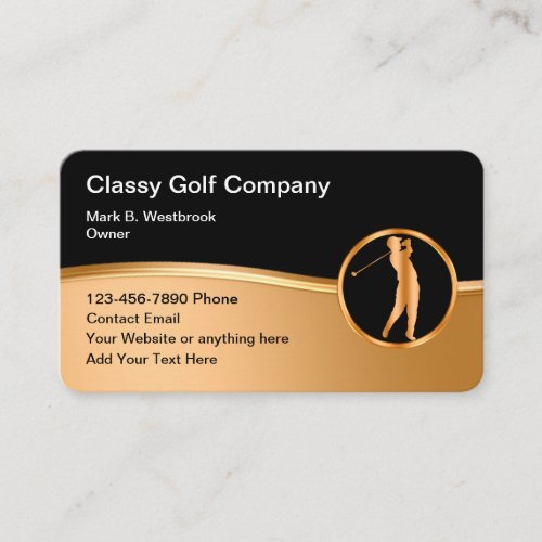 Classy Golf Theme Modern Business Cards