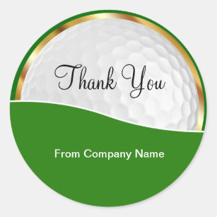 Classy Golf Theme Thank You Stickers