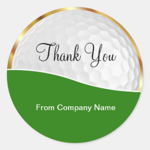 Classy Golf Theme Thank You Stickers