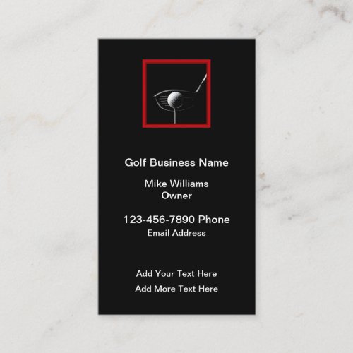 Classy Golf Theme Vertical Business Cards