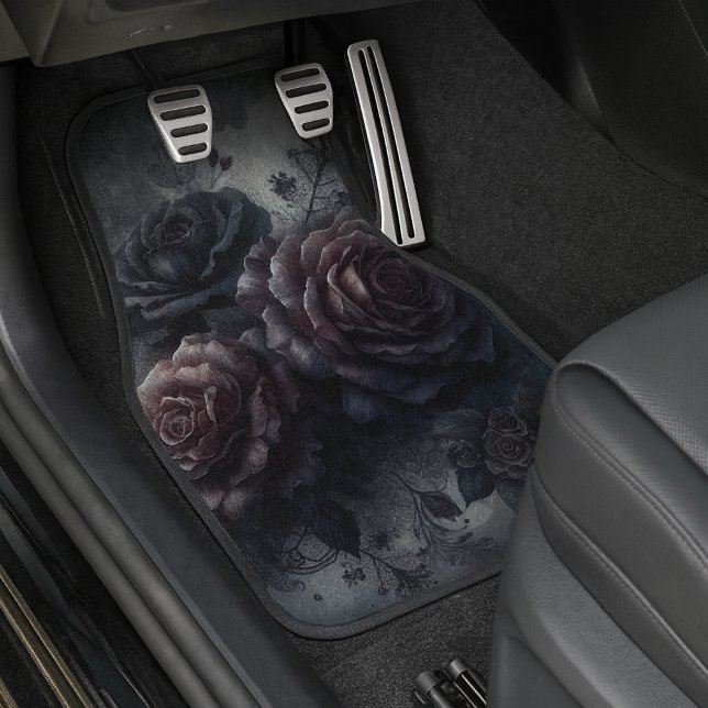 Classy Gothic Rose Fine Art Botanical Painting Car Floor Mat (Creator Uploaded)
