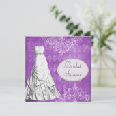 Classy Gown Vintage Shabby Chic Bridal Shower Invitation (Standing Front)
