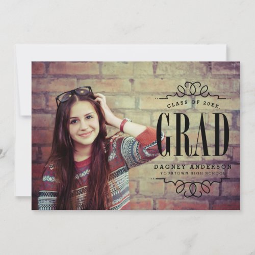 Classy Graduate Photo Graduation Party Card