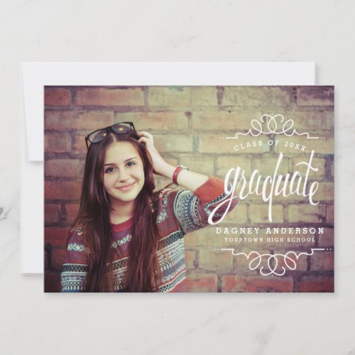 Classy Graduate Photo Graduation Party 5x7 Paper Invitation Card