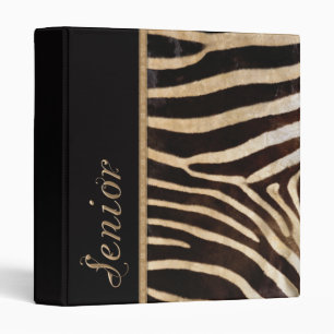 Classy Graduate Zebra Stripe 3 Ring Binder
