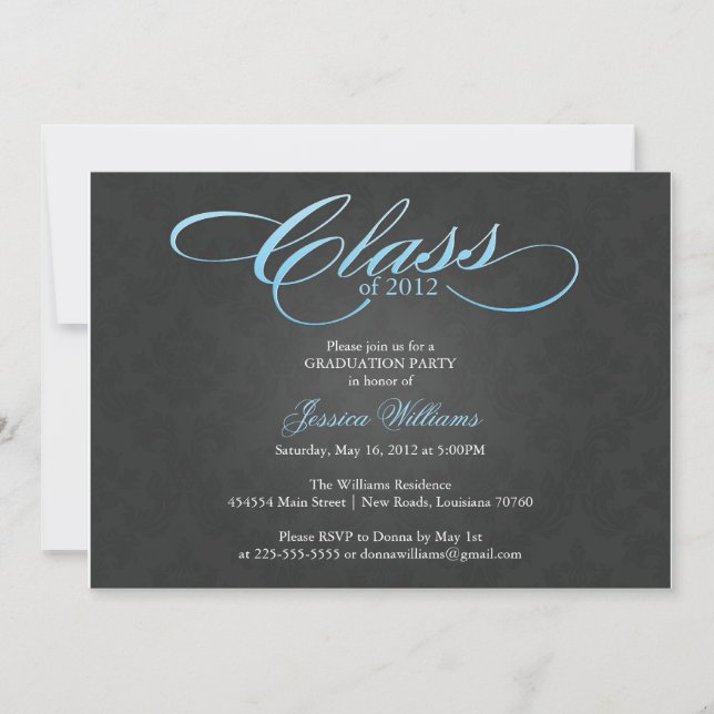 Classy Graduation Party Invitation (Front)