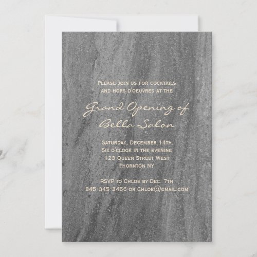 Classy Granite Grand Opening Invitation