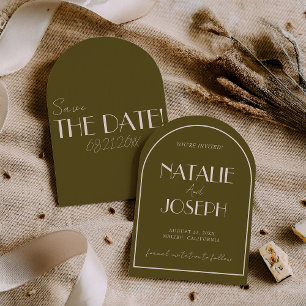 Classy Grasslands Ivory Whimsical Arched Wedding Save The Date