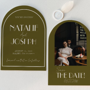 Classy Grasslands Whimsical Arched Photo Wedding Save The Date