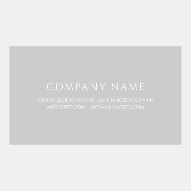 Classy Gray Business Card (Back)