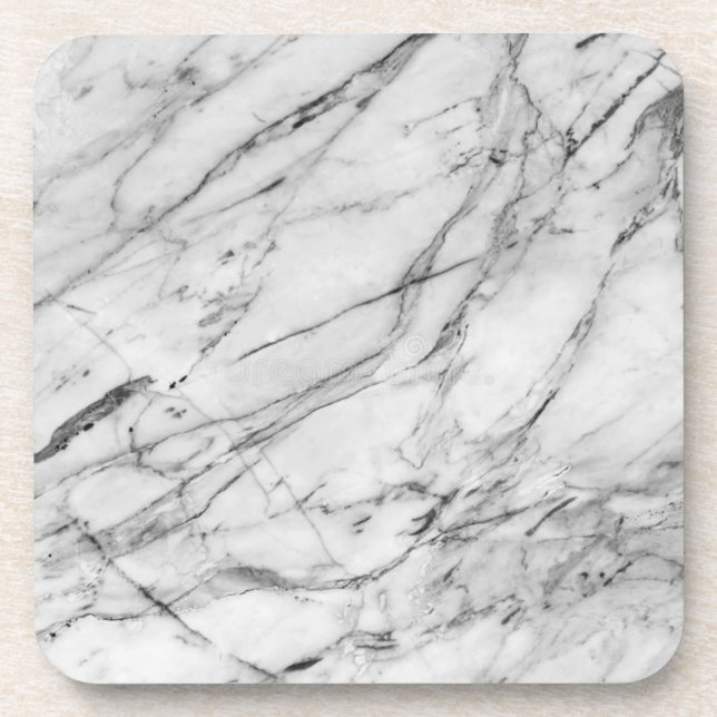 Classy Gray & White Marble Design Coaster Set (Front)