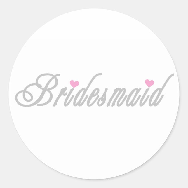 Classy Grays Bridesmaid Classic Round Sticker (Front)