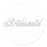 Classy Grays Bridesmaid Classic Round Sticker