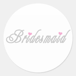 Classy Grays Bridesmaid Classic Round Sticker