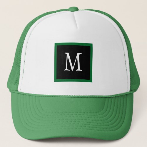 Classy Green Custom Single Initial Classic Trucker Hat