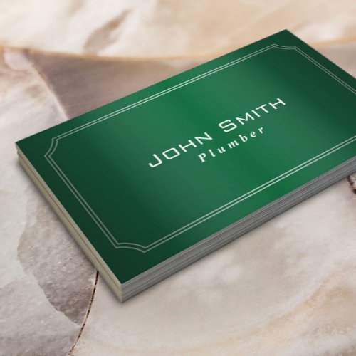 Classy Green Framed Plumbing Business Card