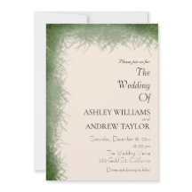 Classy Green Herb Pattern Beige Elegant Wedding