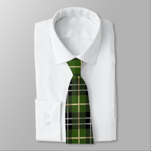 Classy Green Plaid St Patricks Day Neck Tie