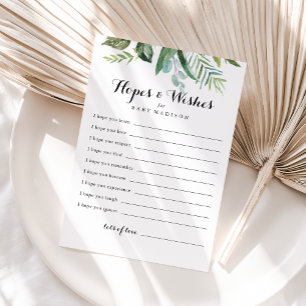 Classy Greenery Baby Shower Hopes & Wishes Card