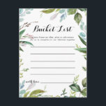 Classy Greenery Tropical Leaves Bucket List Cards<br><div class="desc">These classy greenery tropical leaves bucket list cards are the perfect activity for a modern wedding reception or bridal shower. The design features predominantly green tropical leaves with a touch of pink blush flowers neatly arranged into elegant wreaths and geometric shapes.

Bucket List sign is sold separately.</div>