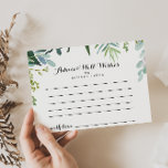 Classy Greenery Tropical Wedding Advice Card<br><div class="desc">This classy greenery tropical wedding advice card is perfect for a modern wedding. The design features predominantly green tropical leaves neatly arranged. These cards are perfect for a wedding, bridal shower, baby shower, graduation party & more. Personalize the cards with the names of the bride and groom, parents-to-be or graduate....</div>