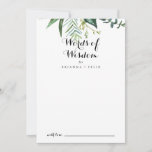 Classy Greenery Tropical Wedding Words of Wisdom Advice Card<br><div class="desc">This classy greenery tropical wedding words of wisdom advice card is perfect for a modern wedding. The design features predominantly green tropical leaves neatly arranged. These cards are perfect for a wedding, bridal shower, baby shower, graduation party & more. Personalize the cards with the names of the bride and groom,...</div>