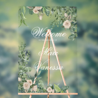 Classy Greenery Welcome Sign