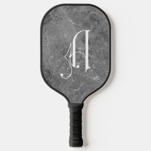 Classy Grey Marble Decorative A Personalized  Pickleball Paddle