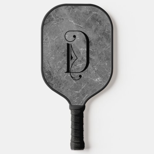 Classy Grey Marble Decorative D Personalized  Pickleball Paddle