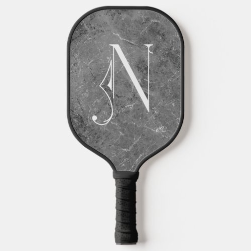 Classy Grey Marble Decorative N Personalized  Pickleball Paddle