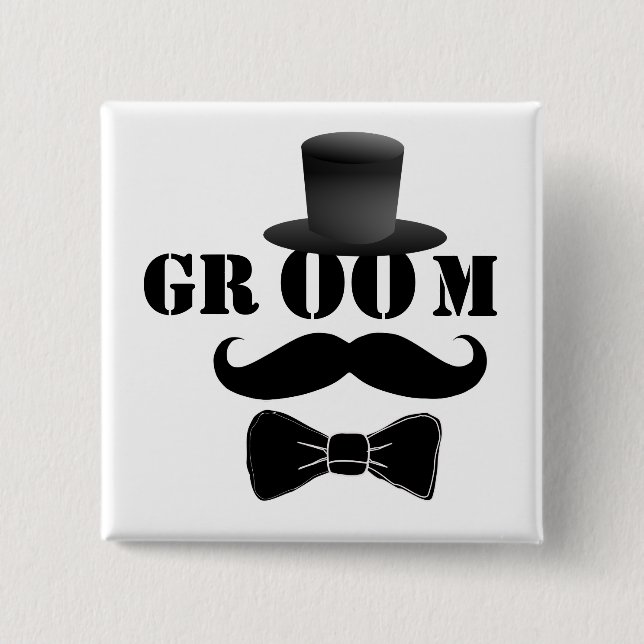 Classy Groom Button (Front)