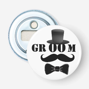 Classy Groom Mustache Top Hat Bottle Opener