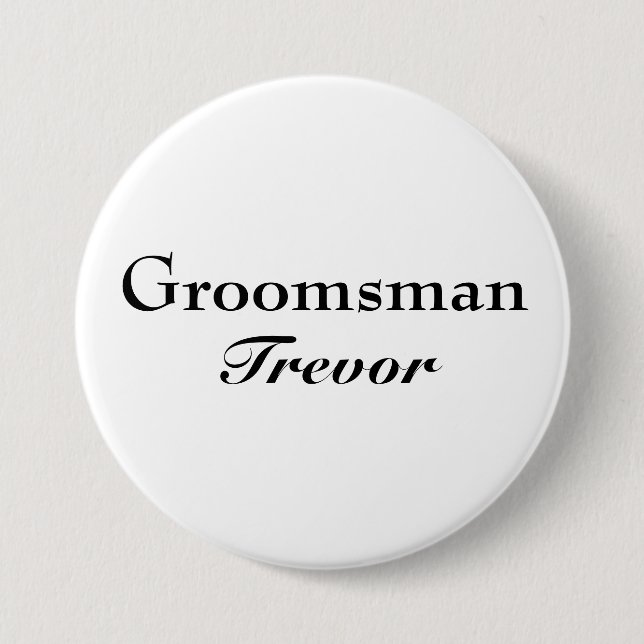 Classy Groomsman Button (Front)