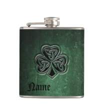 Classy grunge Irish lucky shamrock personalized Hip Flask Classy grunge Irish lucky shamrock personalized Hip Flask