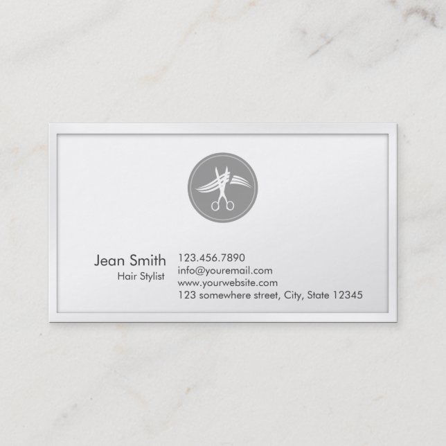 Classy Hair Stylist Appointment Business Card (Front)