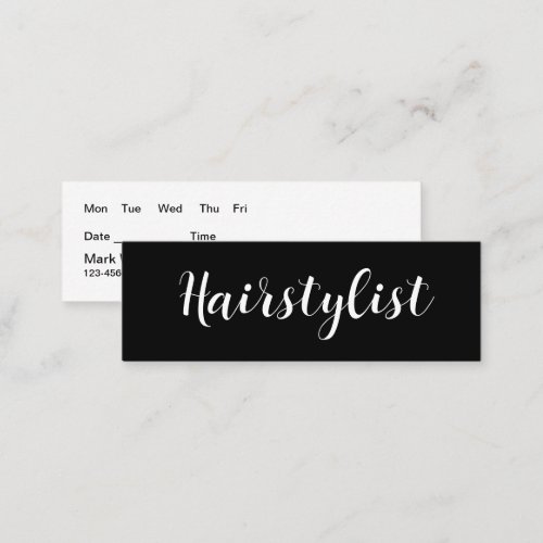 Classy Hairstylist Appointment Business Cards